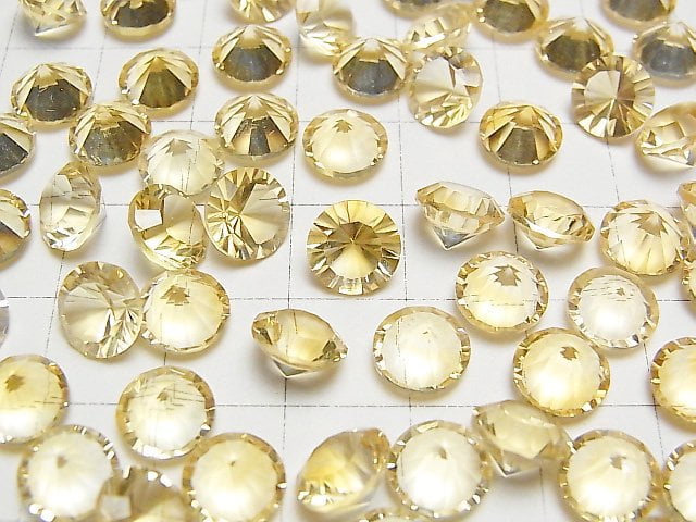 Hochwertiger Citrin AAA Lose Stein Rund Konkavschliff 8x8mm 2 Stück