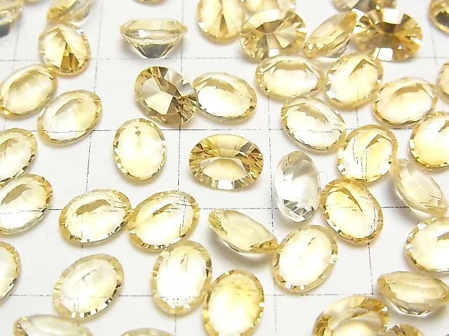 Hochwertiger Citrin AAA Lose Stein Oval Konkavschliff 8x6mm 4 Stück