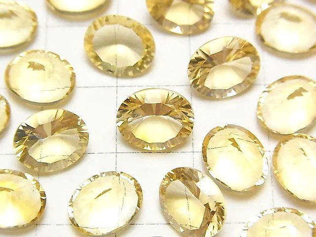 高品質 黃水晶 AAA 橢圓形凹面切割 10x8mm 2顆 裸石