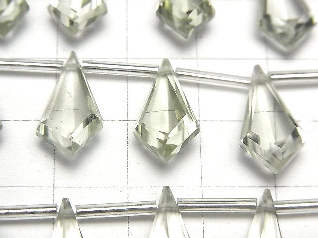 高品質綠紫水晶 AAA 級 - 異形鑽石切面 17x9mm 1串珠子 (9顆)