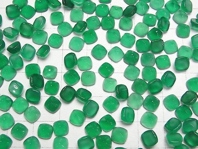 Hochwertiger grüner Onyx AAA Zuckerlaib geschnitten 6x6mm 4Stücke