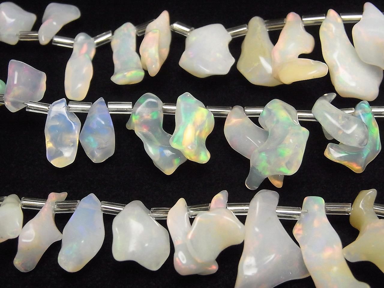 Opale d'Éthiopie AAA - Perles de pépite brute (18 pièces)