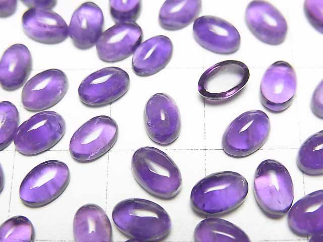 尚比亞紫水晶 AA++ 橢圓素面 6x4mm 10顆裝