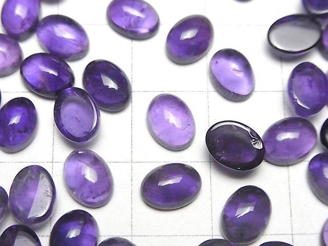 高品質紫水晶 AA++ 橢圓形素面切割 8x6mm 5顆