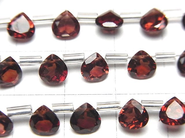 高品質莫三比克石榴石 AAA 栗色刻面 6x6mm 一串珠子 (18 顆)