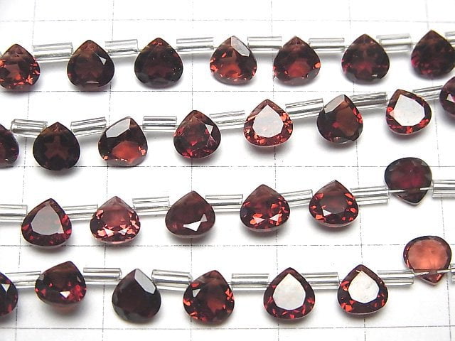 Hochwertiger Mosambik Granat AAA Kastanien-facettiert 6x6mm 1Strang Perlen (18Stücke)