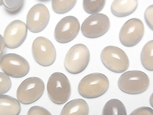 灰色縞瑪瑙 AAA 橢圓蛋面 8x6mm 10顆