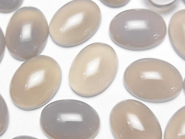 灰色縞瑪瑙 AAA 橢圓形素面蛋面 16x12mm 3顆