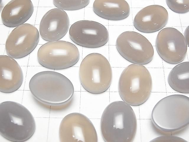 Grauer Onyx AAA Oval Cabochon 16x12mm 3 Stück