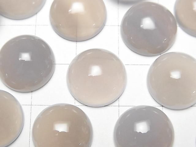 Gray Onyx AAA Round Cabochon 14x14mm 4pcs