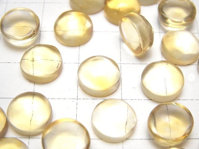 高品質黃水晶 AAA 級圓形蛋面 10x10mm 2入