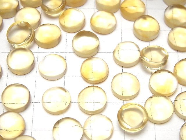 Hochwertiger Citrin AAA- Rund Cabochon 10x10mm 2Stücke