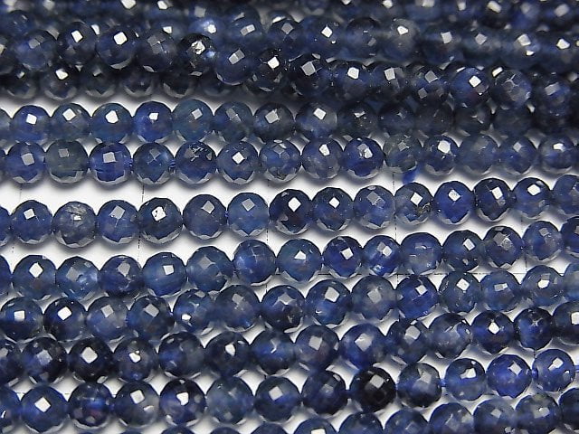 MicroCut Top Quality Sapphire AAA+ Faceted Round 2.5-4.5mm half or 1strand beads (aprx.17inch/42cm)