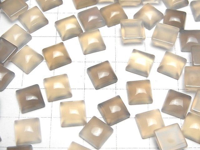 Grauer Onyx AAA Quadrat Cabochon 8x8mm 5 Stück