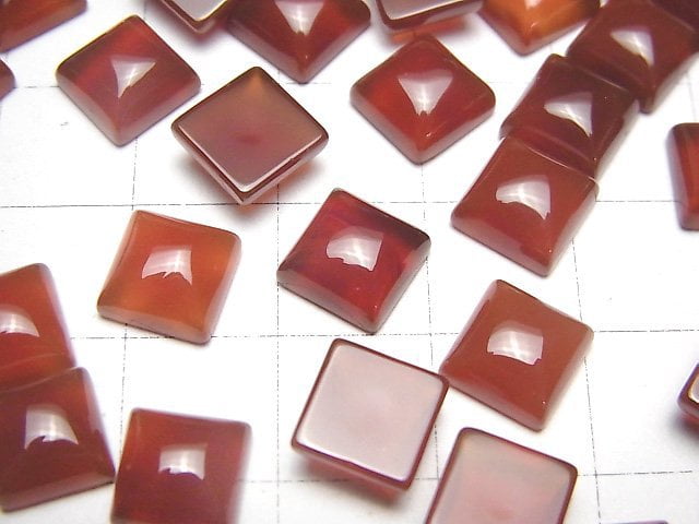 紅瑪瑙 AAA 方形蛋面 8x8mm 5顆