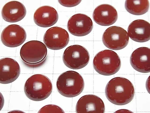 Roter Achat AAA Rund Cabochon 14x14mm 4Stk