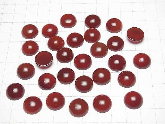 Roter Achat AAA Rund Cabochon 14x14mm 4Stk