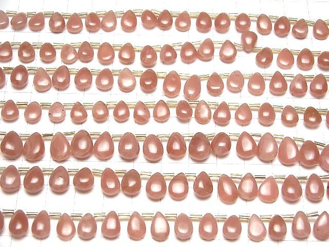 Peruanischer Rhodochrosit AA++ Birnenform (Glatt) halbe oder 1 Strang Perlen (ca. 7 Zoll/18 cm)