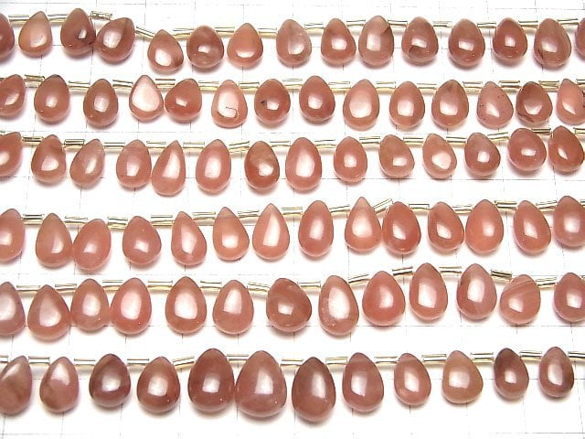 Peruanischer Rhodochrosit AA++ Birnenform (Glatt) halbe oder 1 Strang Perlen (ca. 7 Zoll/18 cm)