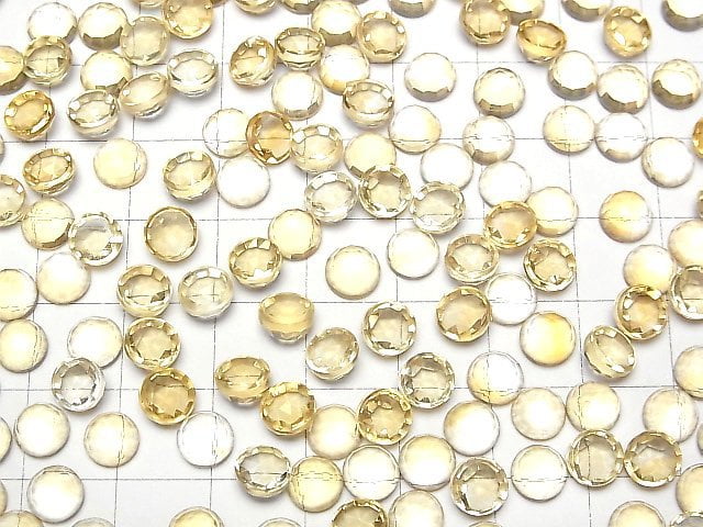 Hochwertiger Citrin AAA Rund Rose Cut 6x6mm 3Stück
