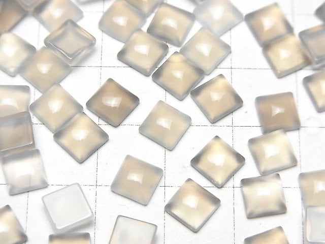 Grauer Onyx AAA Quadrat Cabochon 6x6mm 5Stück