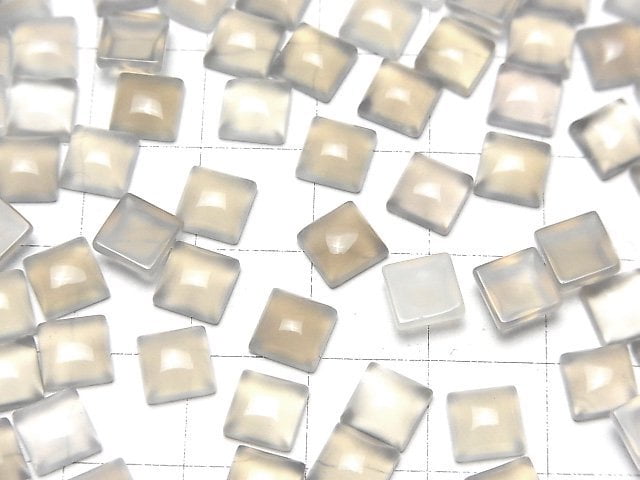 Grauer Onyx AAA Quadrat Cabochon 6x6mm 5Stück