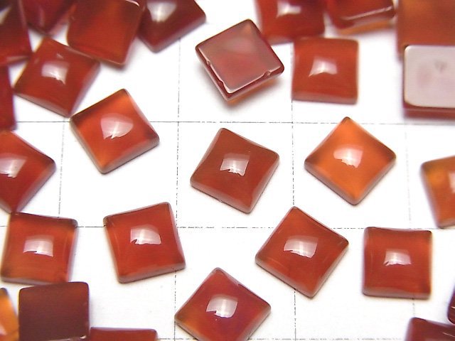 紅瑪瑙 AAA 方形蛋面 6x6mm 5顆