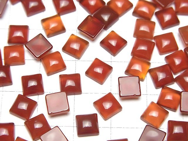 Roter Achat AAA Quadrat Cabochon 6x6mm 5Stück
