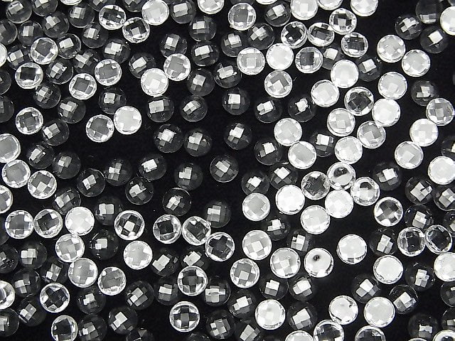 Hochwertiger Weißer Topas AAA Rund Facettierter Cabochon 4x4mm 10Stück