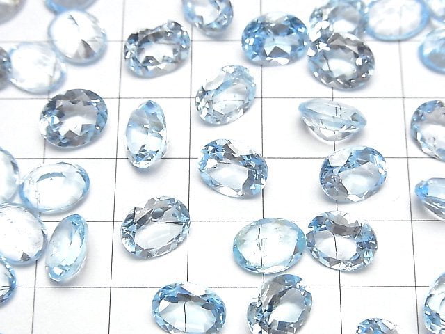 Hochwertiger Himmelblauer Topas AAA Lose Stein Oval Facettiert 10x8mm 2 Stück