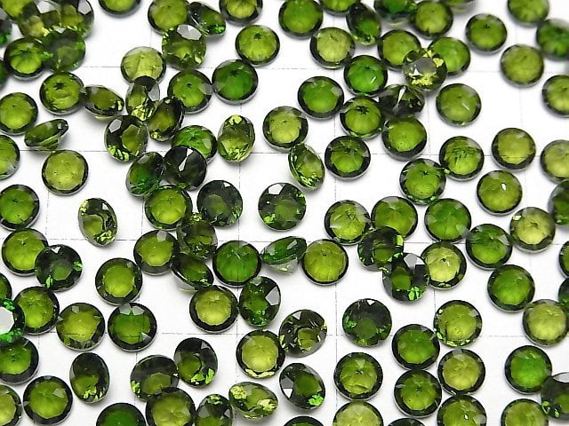 Hochwertiger Chromdiopsid AAA lose Steine rund facettiert 5x5mm 2 Stück