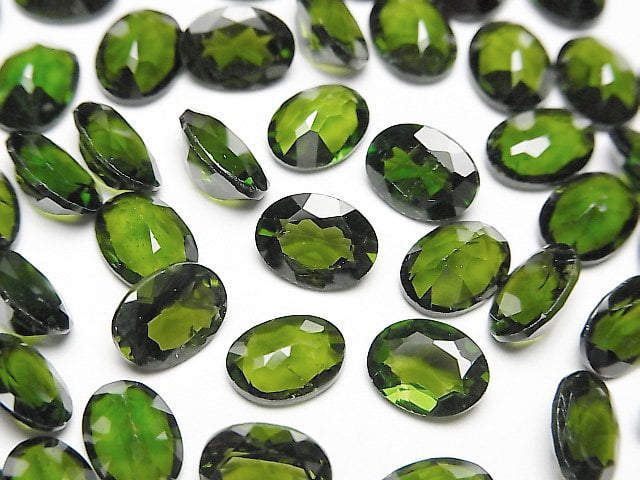 高品質鉻透輝石 AAA 裸石 橢圓形刻面 8x6mm 1顆