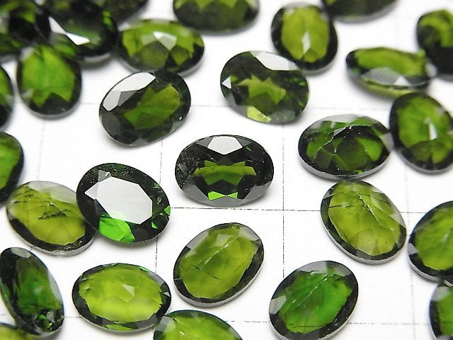 高品質鉻透輝石 AAA 裸石 橢圓形刻面 8x6mm 1顆