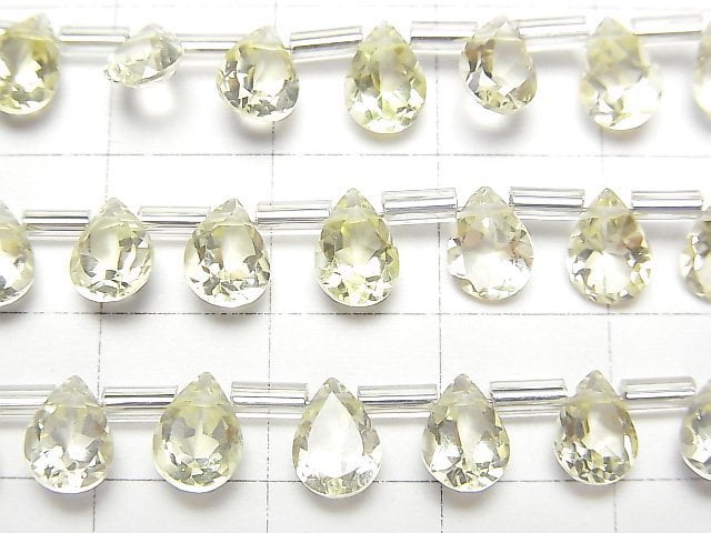 高品質檸檬石英 AAA 梨形刻面 7x5毫米 1串珠子(18顆)