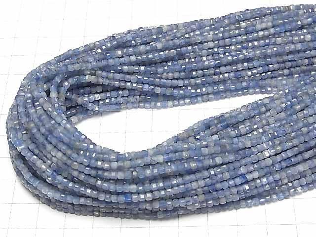 Hochwertiger! Kyanit AA++ Würfelform 2.5x2.5x2.5mm 1 Strang Perlen (ca. 15 Zoll/37 cm)