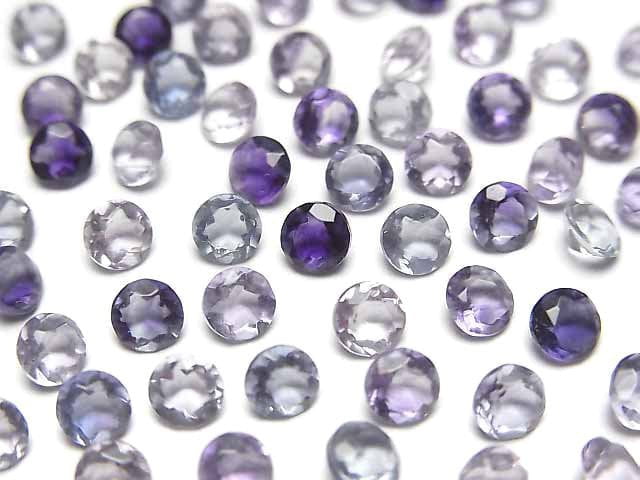 高品質多色螢石 AAA 散珠 圓形刻面 4x4mm 10顆