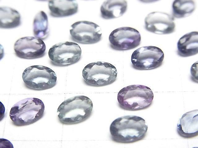 Fluorite multicolore de haute qualité AAA, pierre non sertie, ovale facettée 6x4mm, 5 pièces