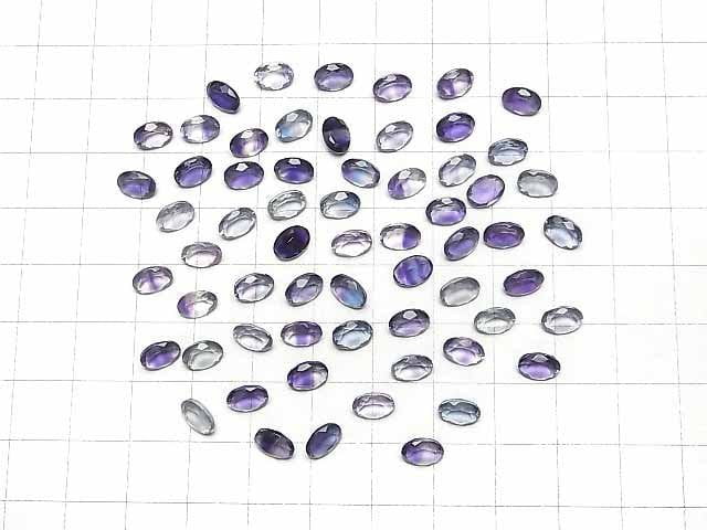 Hochwertiger mehrfarbiger Fluorit AAA lose Stein oval facettiert 7x5mm 3 Stück
