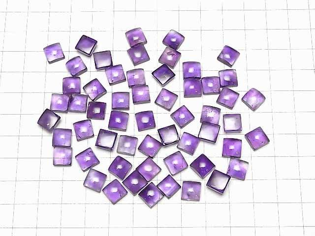 Zambia Amethyst AA++ quadratischer Cabochon 8x8mm 3 Stück