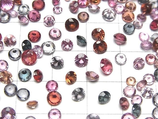 Hochwertiger mehrfarbiger Spinell AAA-lose Steine rund facettiert 2-4mm 5 Stück