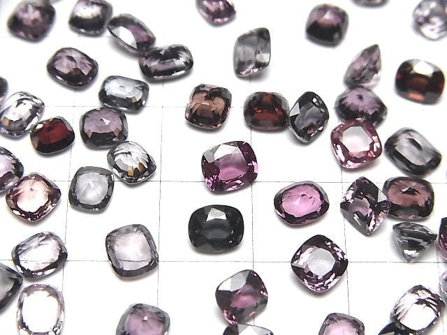 Hochwertiger mehrfarbiger Spinell AAA-lose Steine rechteckig facettiert 5-6mm 3 Stück