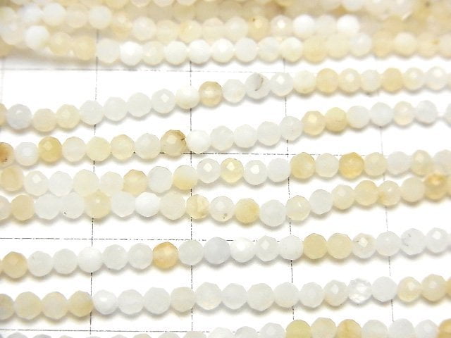 High Quality! White Opal AA++ Faceted Round 2.5mm 1strand beads (aprx.15inch/36cm)