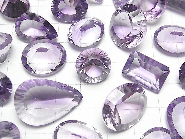 Hochwertiger Amethyst AAA lose Steine konvex geschliffen Mischform 2Stück