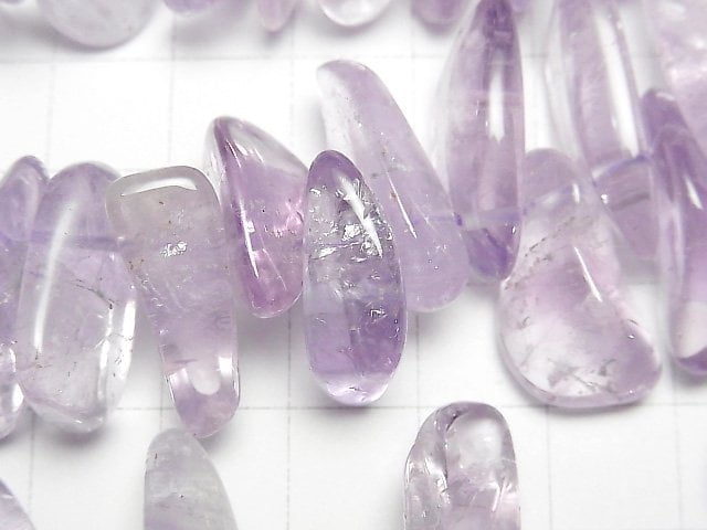 紫水晶 AA++ 碎石 (小塊狀) 頂部鑽孔 半串或一串珠子 (約 15 英吋/36 公分)