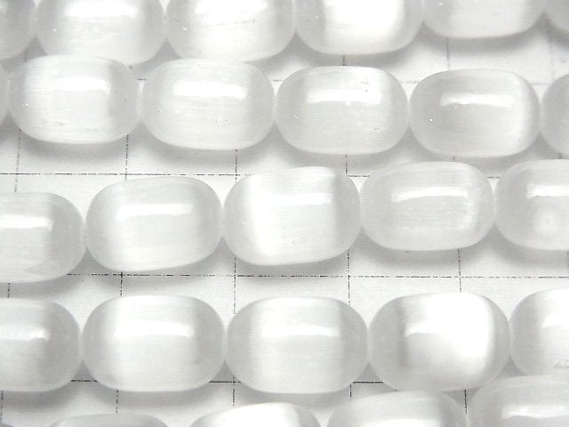 透石膏米珠 12x8x8mm 半串或1串(約15英吋/36公分)