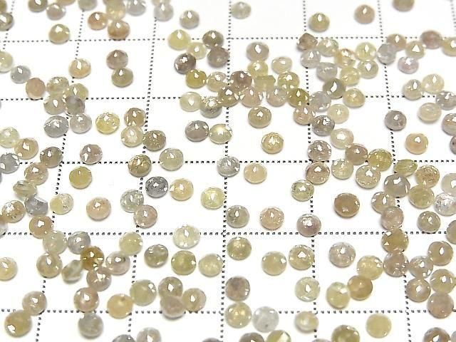 Hellgrau-gelber Diamant rund Rosenschliff 3mm 3Stück