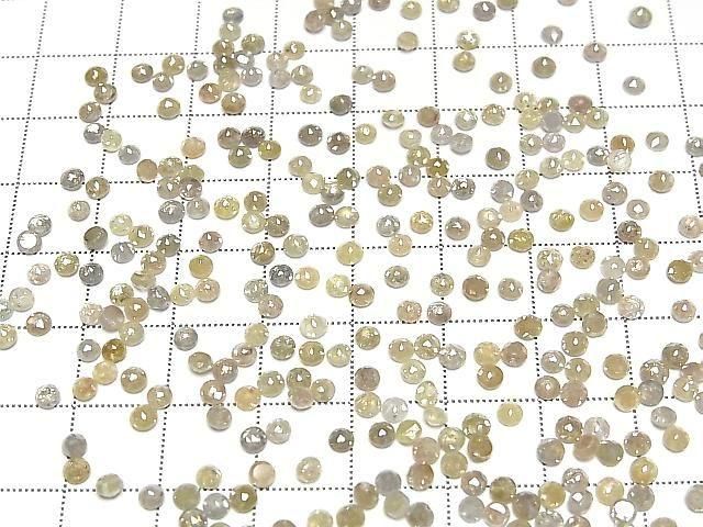 Hellgrau-gelber Diamant rund Rosenschliff 3mm 3Stück