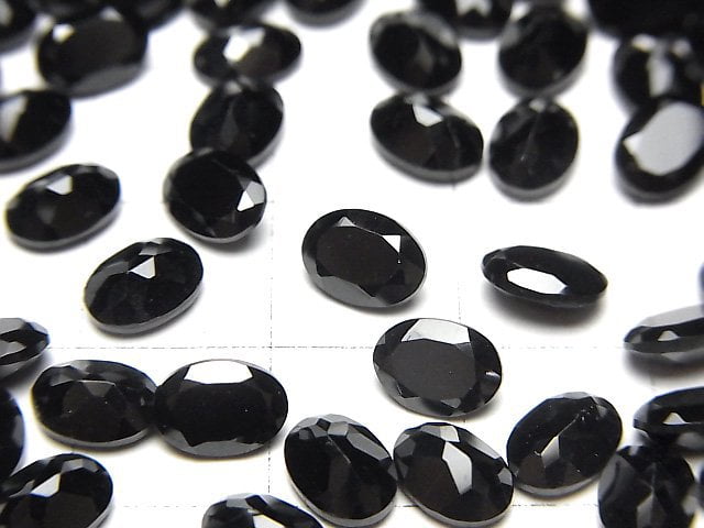 高品質黑色尖晶石 AAA 級 刻面橢圓形 7x5mm 10顆裸石