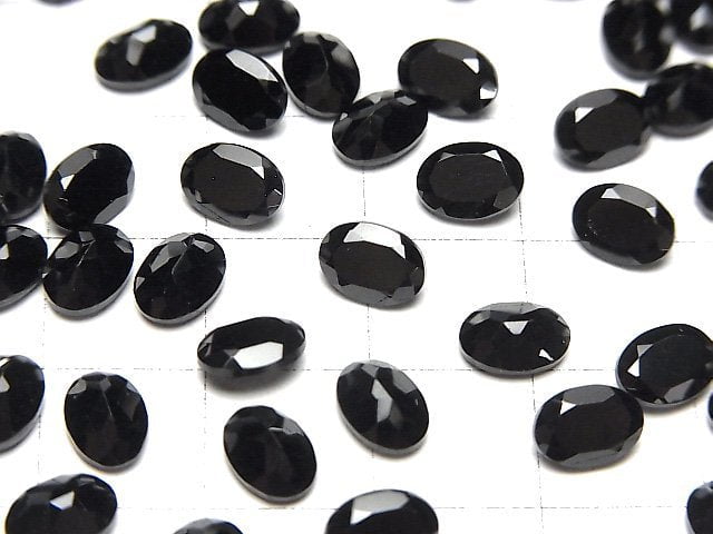 Hochwertiger Schwarzer Spinell AAA Lose Stein Oval Facettiert 7x5mm 10 Stück