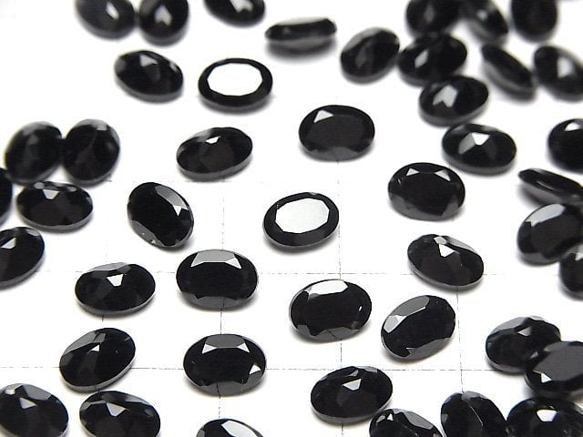 Hochwertiger Schwarzer Spinell AAA Lose Stein Oval Facettiert 7x5mm 10 Stück